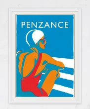Eliza sat by Pool-Penzance-St Ives-Perranporth- Giclée Screen Print