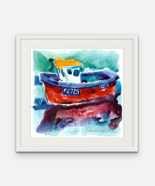 Little Red Boat - Giclée Watercolour Print