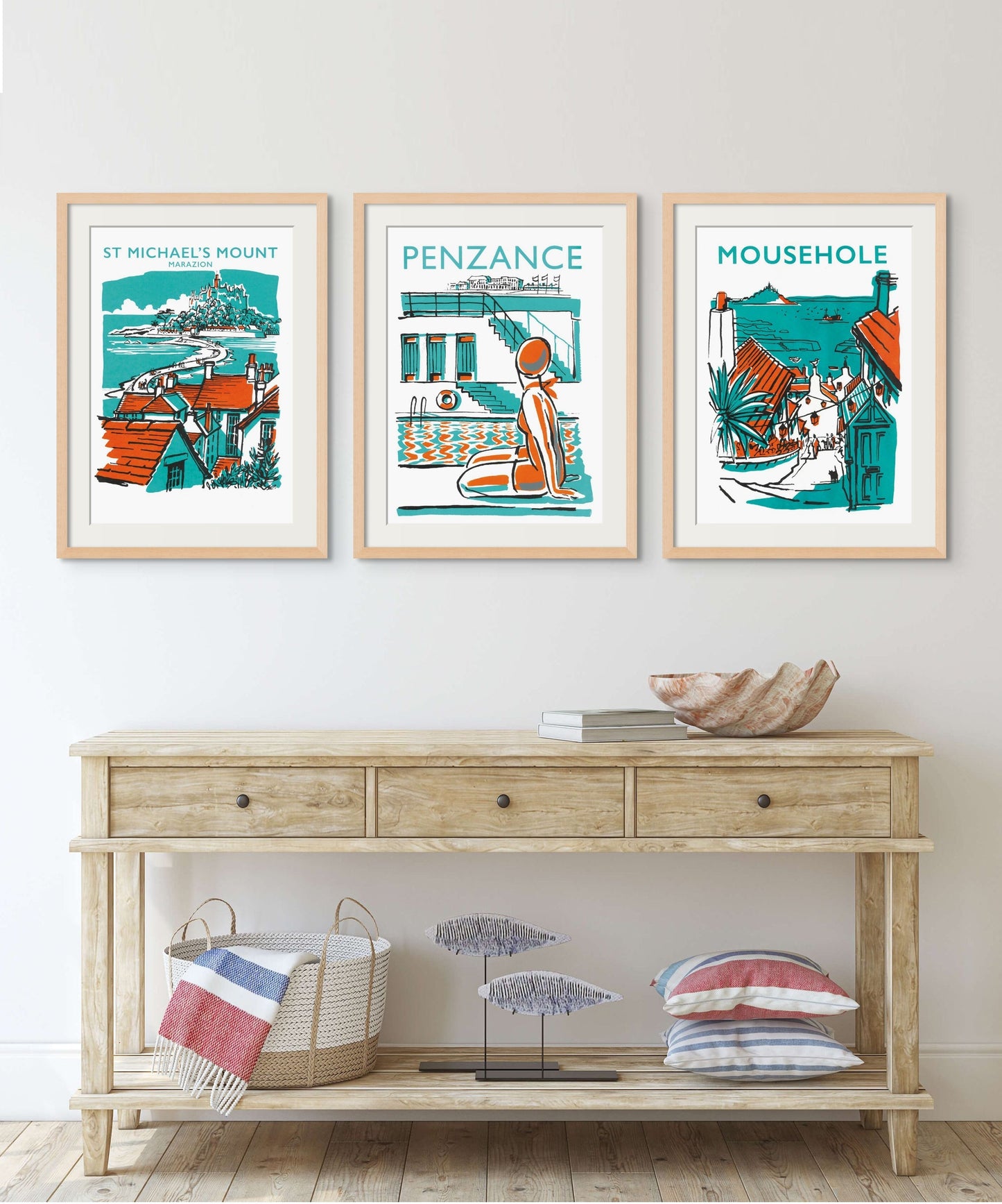 Mousehole - With Text - Art Print