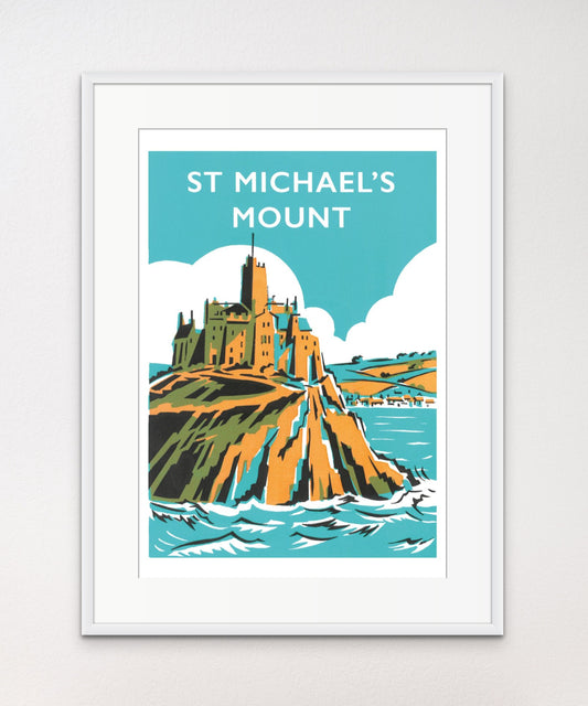 St Michael's Mount - With Text - Art Print